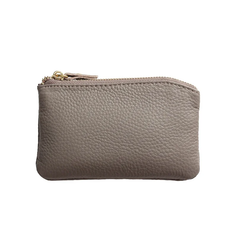 

Design Simple Genuine Leather Coin Purses Mini Women Wallets Durable First Layer Cowhide Short Wallet With Keyring Card Holder