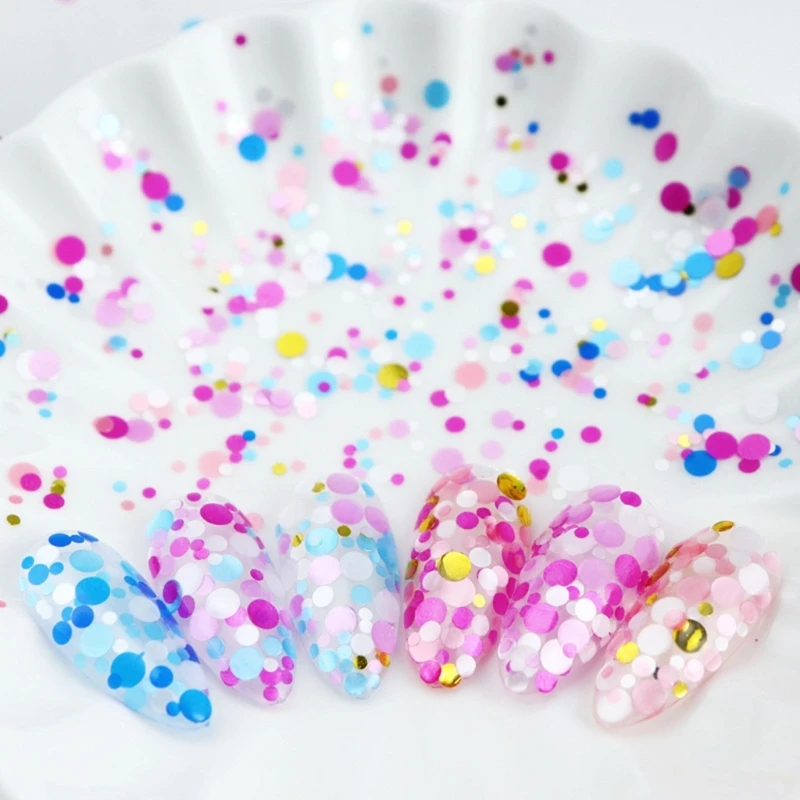 

Mixed Round Glitter Confetti Silicone Molds Fillers 3D Nail Art Decorations 40GB
