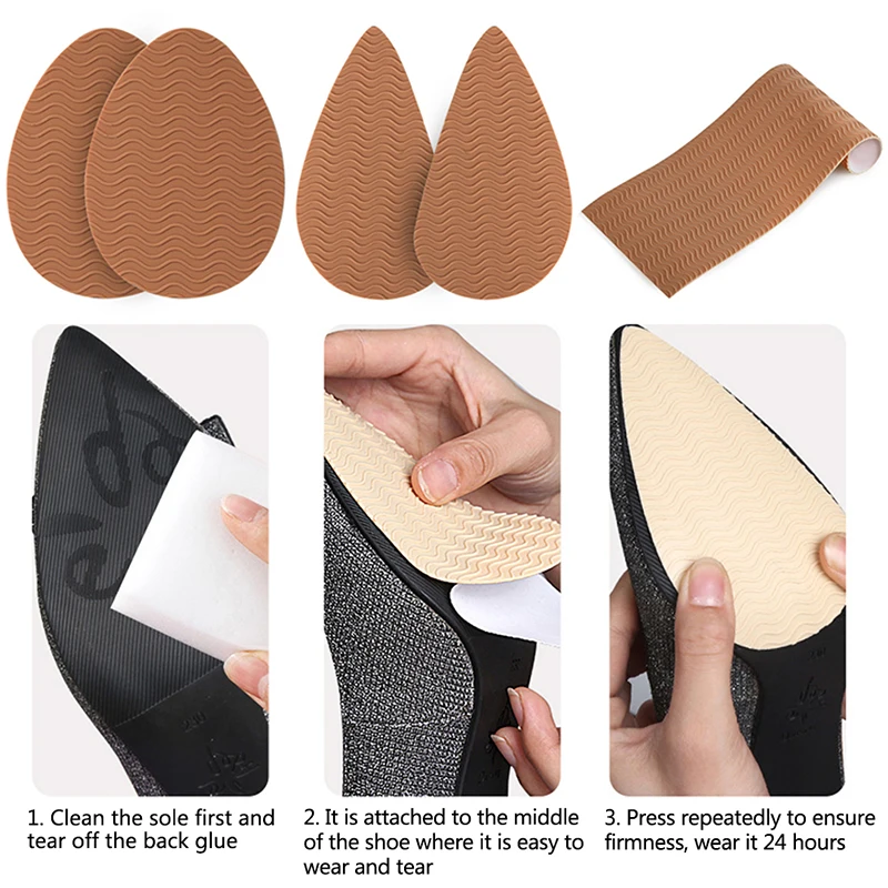 

1pair/1PC Insole wear-resistant tendon rubber sole non-slip stickers high heels forefoot anti-skid pad sole anti-slip pad unisex