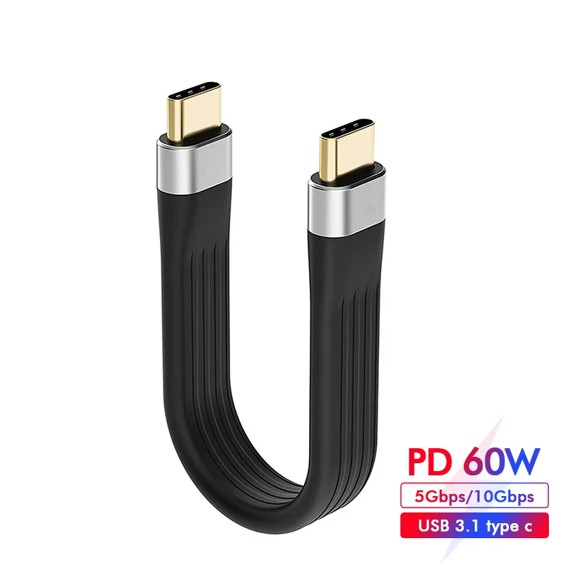 

4K USB-C 3.1 Gen 2 Cable 10Gbps Emark Chip Short Type C USB-C to USB-C video sync charger cable PD 60W 4K video for Macbook pro