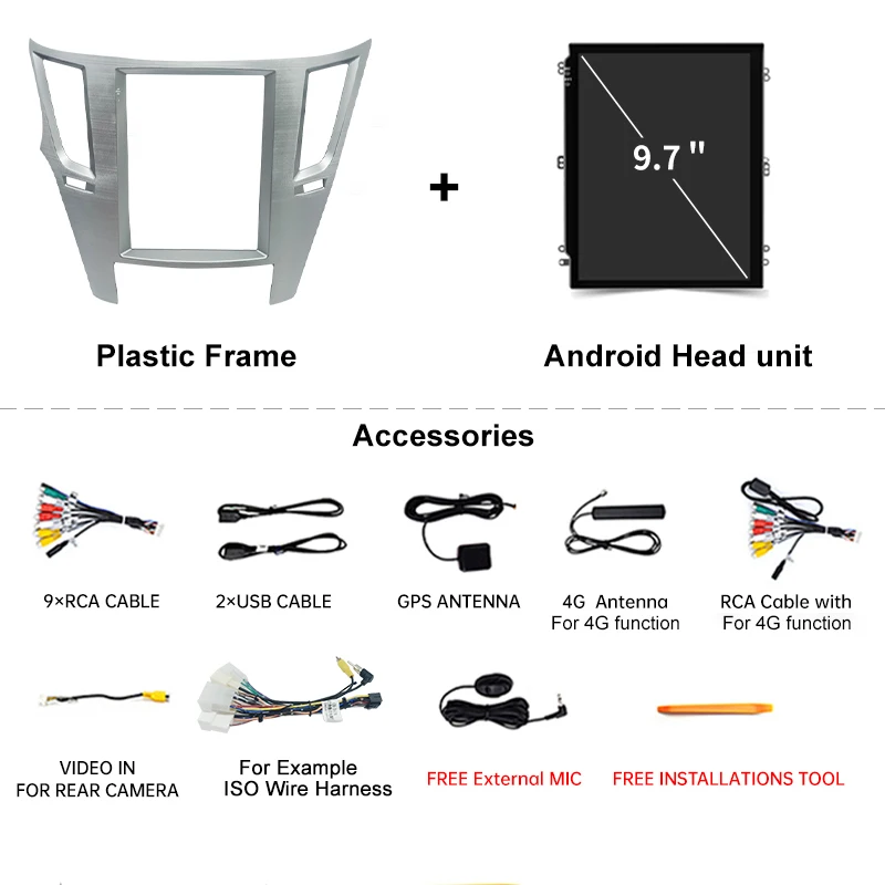 9 7-дюймовый Android 12 0 с вертикальным экраном в стиле Tesla автомобильное радио для Subaru