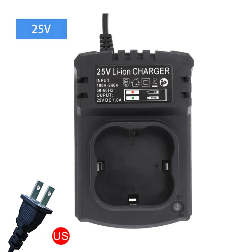 1pc 25V Intelligent Lithium Battery Charger DC US/EU Li-Ion Rechargeable Charger Support 110-240V For Electrical Drill Wrench