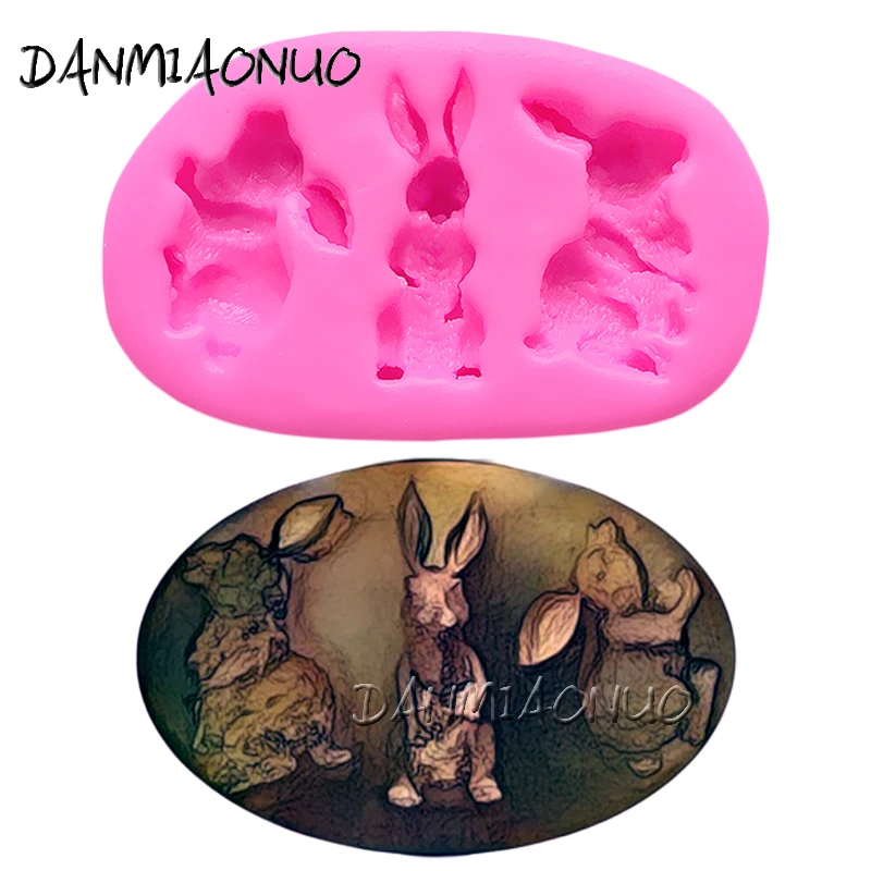 

DANMIAONUO A1381043 Rabbit Shape Forma De Bolo Silicone Molds For Chocolate Candy Bar Kek Kaliplari Soap Making Supplies