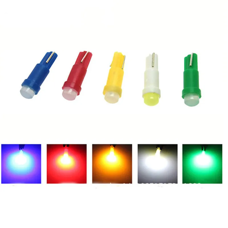 

10 pcs T5 led car dashboard light instrument automobile door Wedge Gauge reading lamp bulb 12V cob smd Car Styling