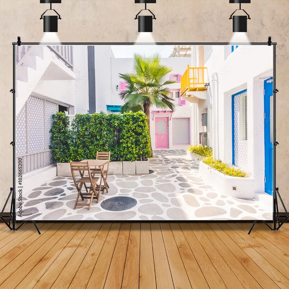 

Зеленые горшечные улицы, морской остров, пейзажи и растения, белые пигментные свадебные фотографии реквизиты для фона фотографии HJD-01