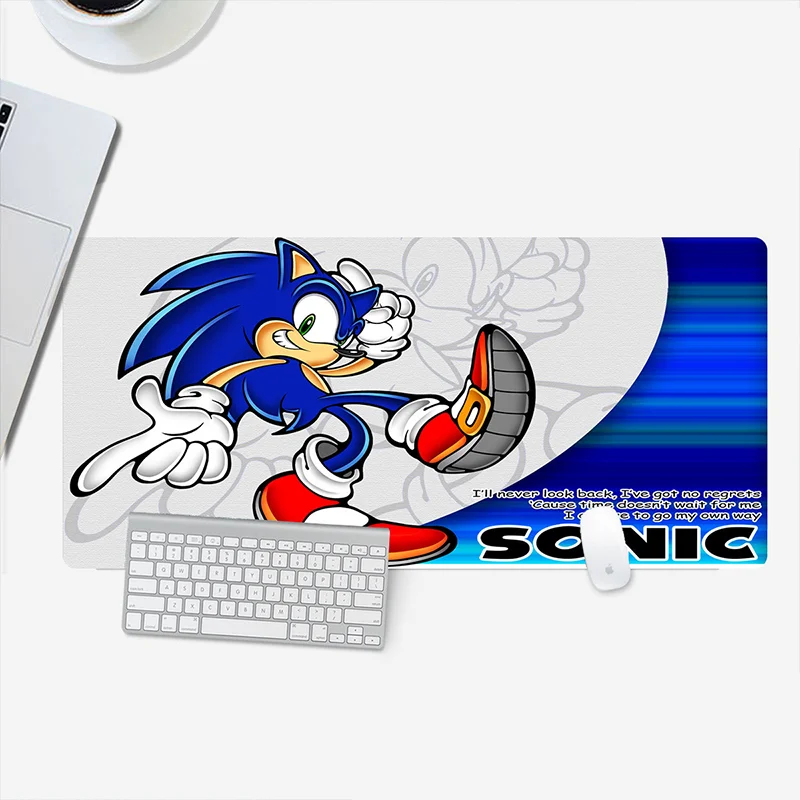 Фото Коврик для клавиатуры и стола с аниме-Sonic, удобный коврик для мыши, игровой коврик для мыши XL, высокоскоростной коврик для мыши, настольный ко... №4