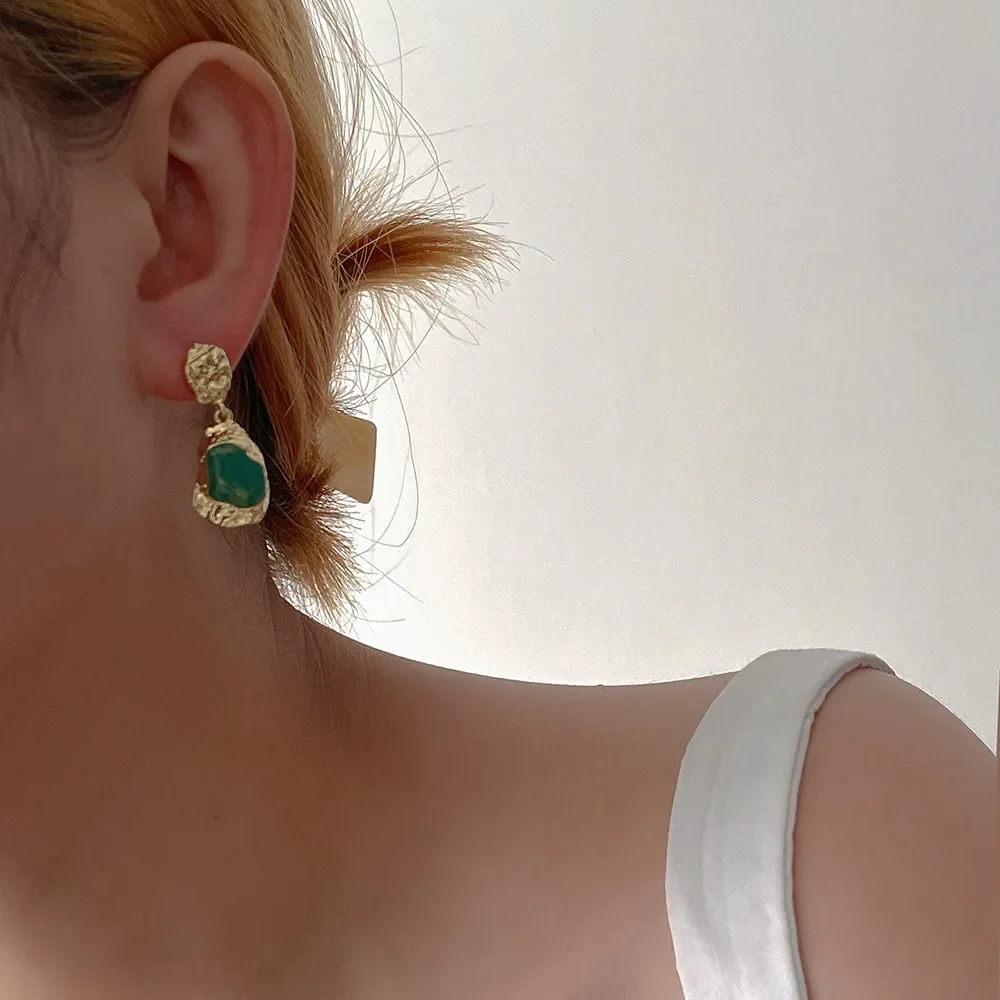 SimpleNicheDesign Чувствительность Необычные металлические серьги с капельным маслом