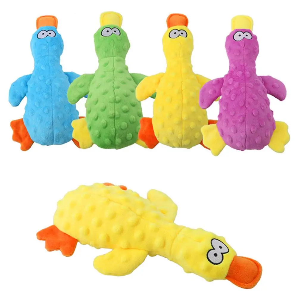 

2023 Pet Plush Duck Bite-resistant Interactive Stuffed Squeaking Toys Molar Chew Toys Cat Dog Supplies
