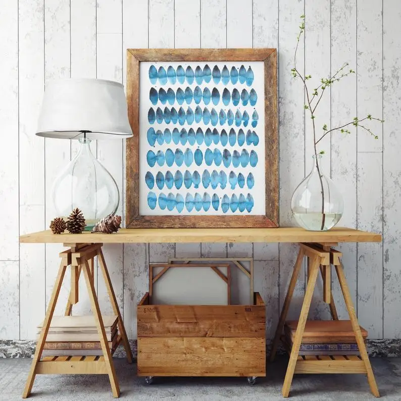 

Original Contemporary Minimalism Abstract Painting Abstract Blue Painting Gray Painting Home DecorBig