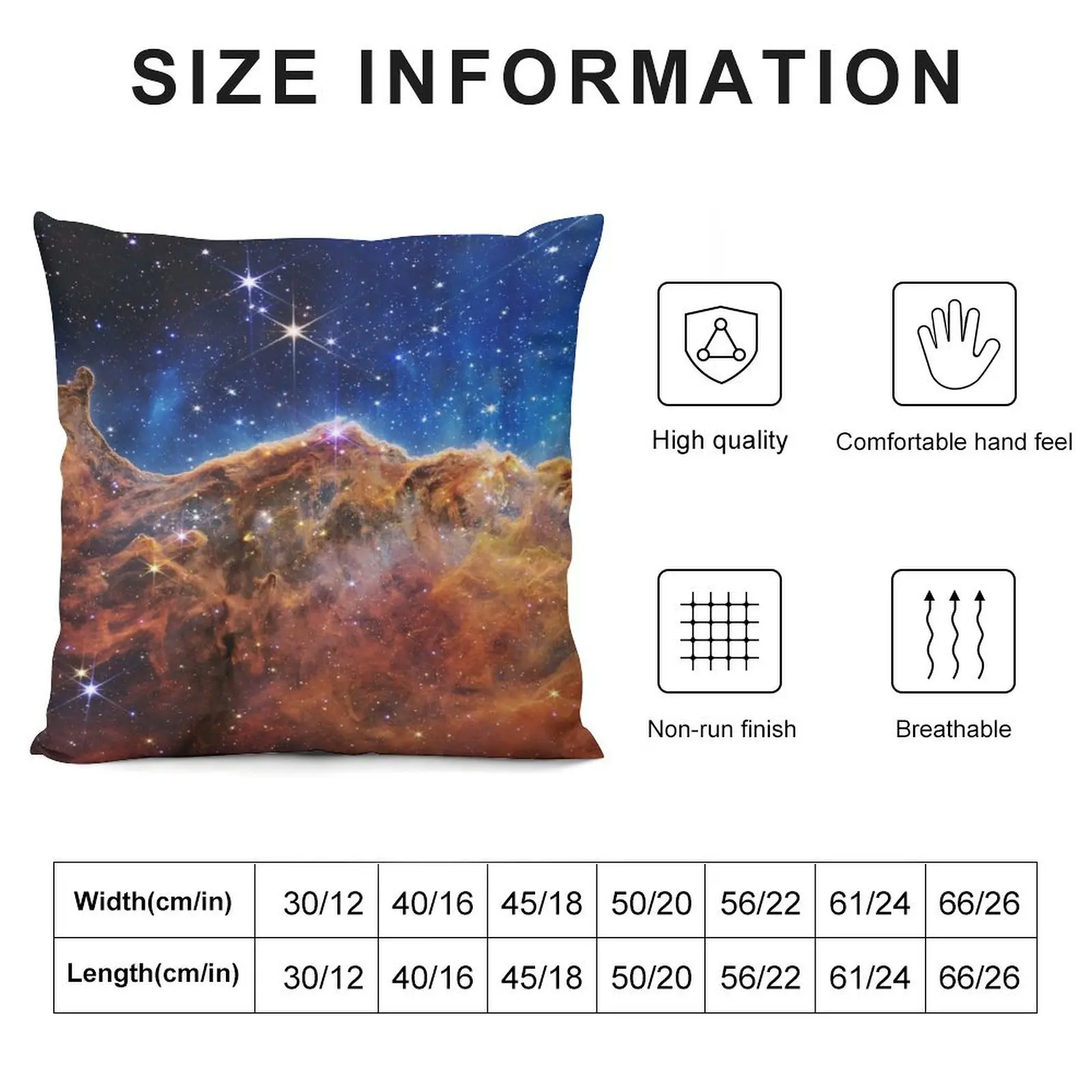 Cosmic Cliffs Carina Nebula NGC 3324 (James Webb/JWST) — космический плакат Декоративная подушка Плед