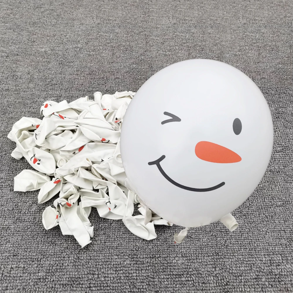 

50/100Pcs Snowman Latex Balloons 10inch White Snowman Air Balloons for Birthday Baby Shower Christmas Decoration Kids Air Globos