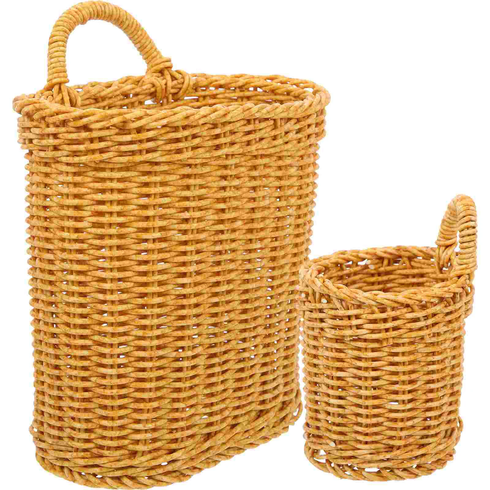 

Basket Hanging Storage Rattan Wall Woven Fruit Flower Wicker Vegetable Sundries Holder Egg Container Potdecorative Baskets