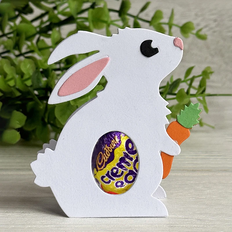 

Easter Bunny Egg Holder Metal Cutting Dies for DIY Scrapbooking Embossing Paper Card Making Flower Die Cuts Craft Stencils