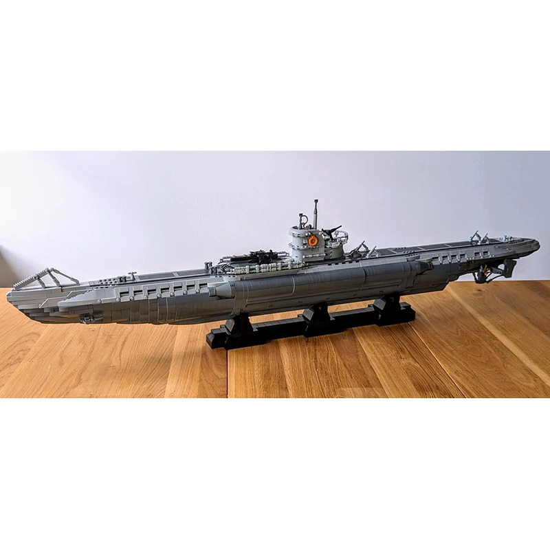 Фото Модель военной лодки Moc, строительные кирпичи, модульная U-образная лодка, модель VIIC, технологические блоки, рождественские игрушки «сделай сам», строительные подарки №4