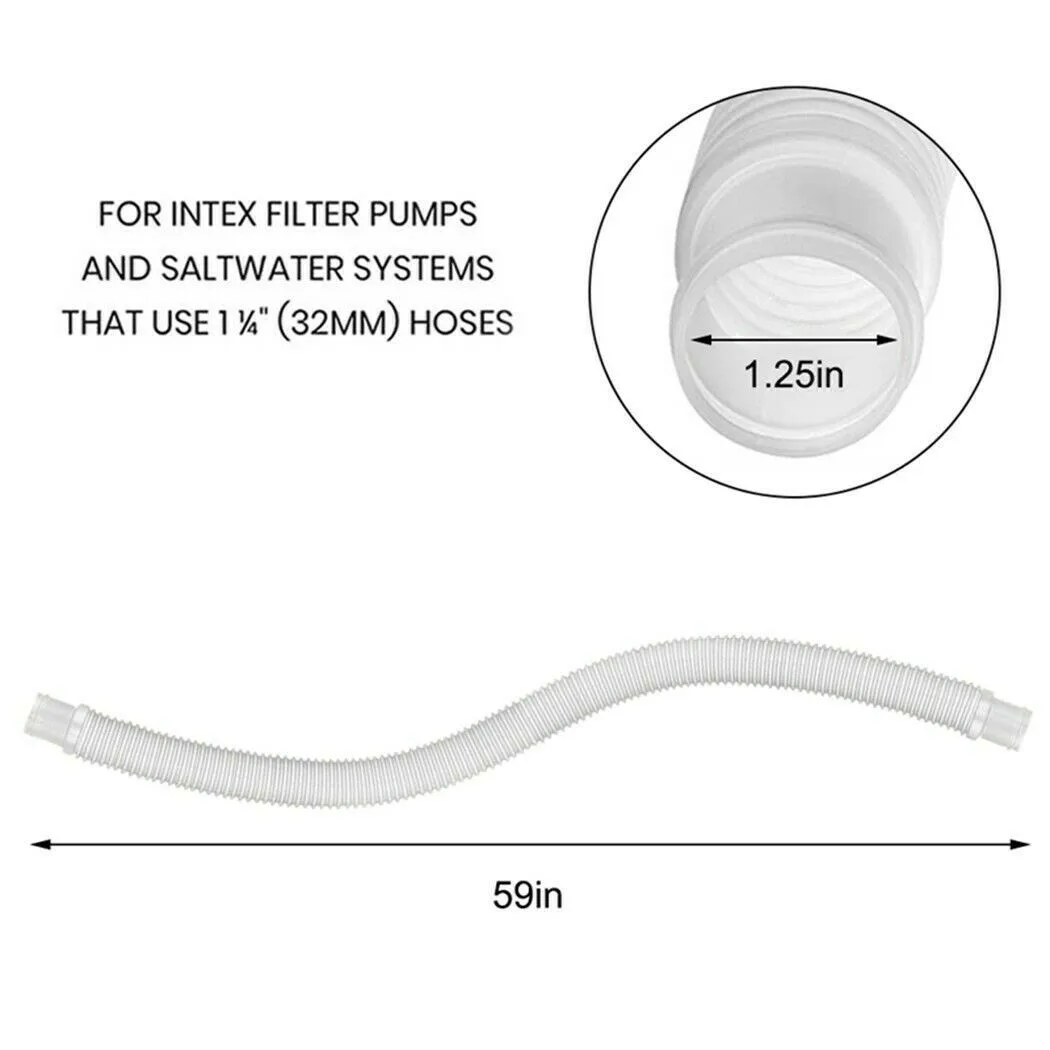 

1.25in 1 Hose & 2 Clips / 2 Hose & 4 Clips For Intex Hose Clip 32mm Swimming Pool Pipe 1.5m For Pump/Filter/Heater