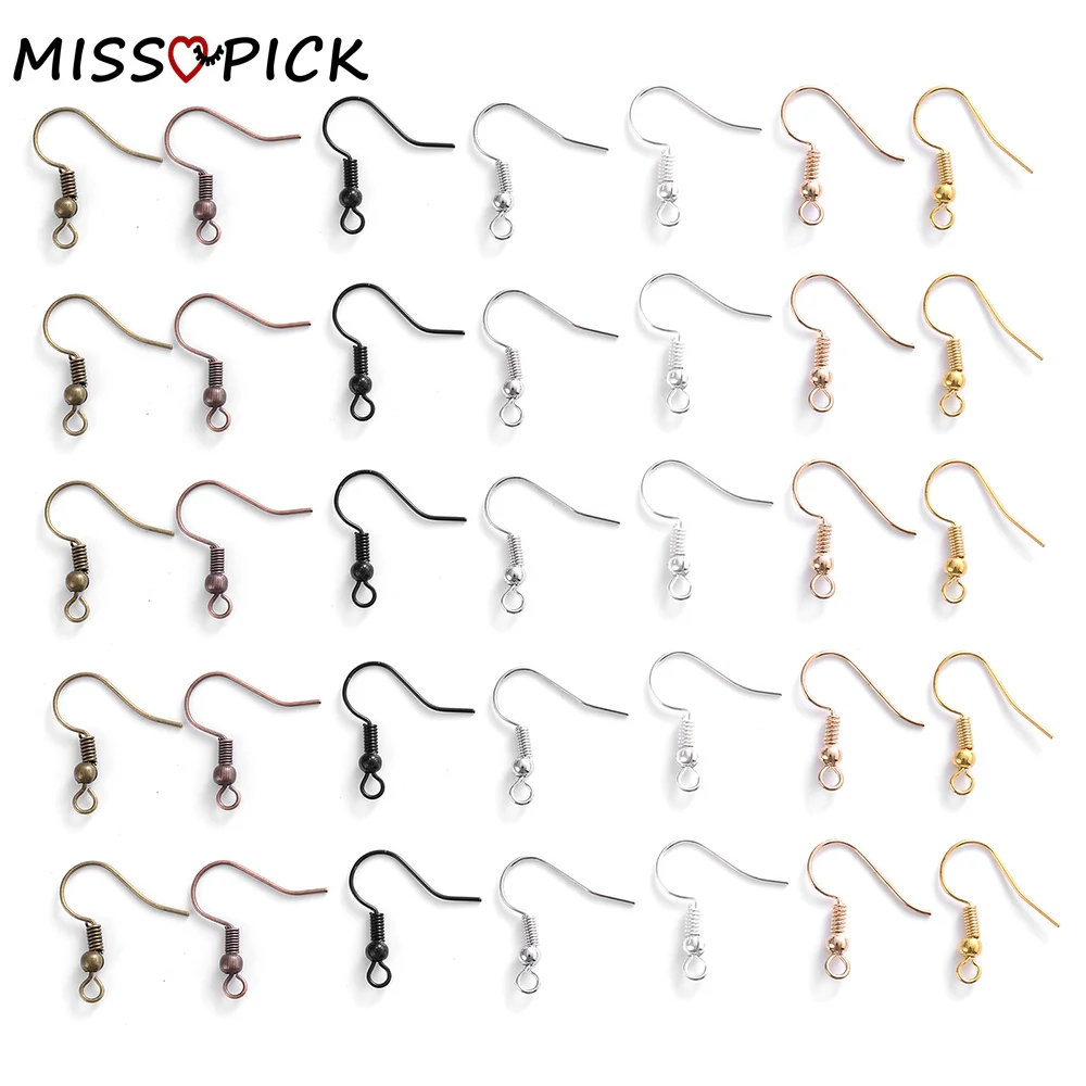 100Pcs 20x17mm Earrings Clasps Hooks Iron Ear Hook Bead Charms Earring Wires For Diy Jewelry Making Accessories Wholesale - купить по