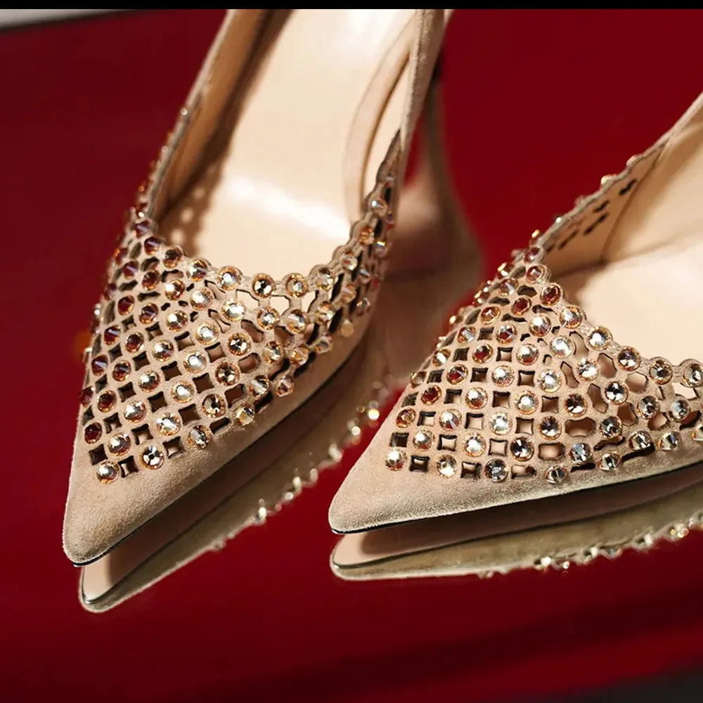 

2022 summer elegant women's high heels luxury pointed leather fashionable women's fashion shoes wedding banquet guest shoes