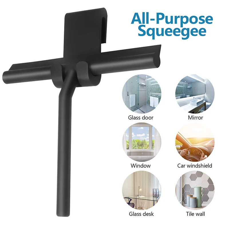 

Shower Squeegee for Glass Door Wall Silicone Rubber Blade Bathroom Wiper Tile Window Mirror Windshield Scraper with Hanging Hook