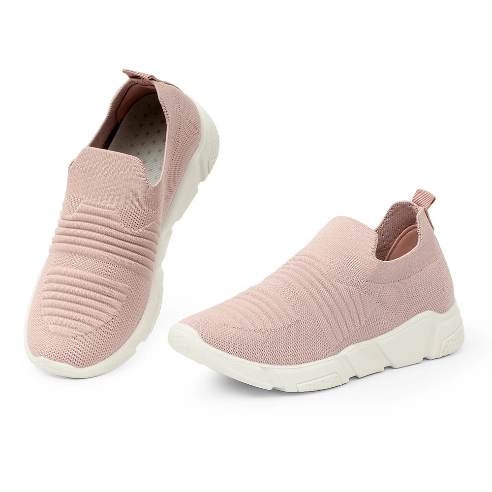 Туфли-носки женские вязаные теннисные туфли без застежки плоская подошва лоферы