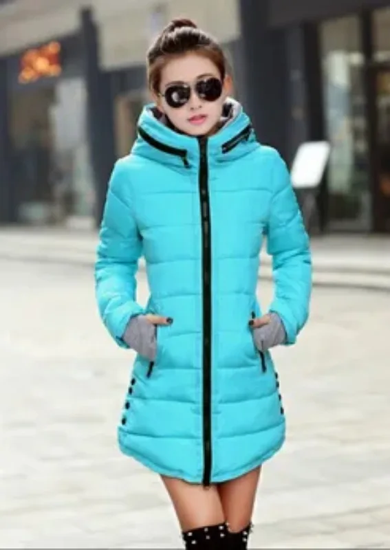 

Women's Jacket Winter 2023 New Medium-Long Cotton Parka Clothes Coat Slim Ladies Casual Clothing Hot Sale