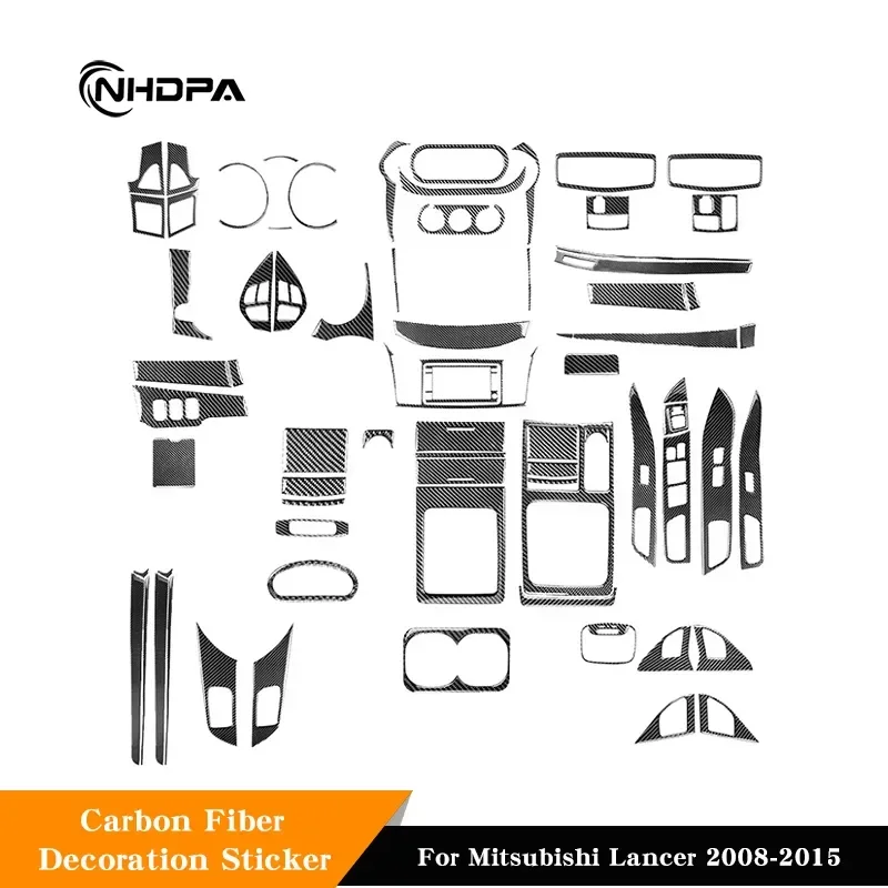 

Car Carbon Fiber Protector Patch Sticker For Mitsubishi Lancer 2008-2015 Car Full Parts Interior Decoration Stickers Accessories