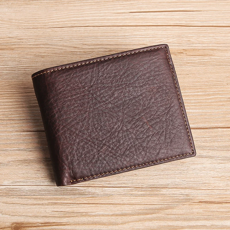 

AETOO First layer cowhide leather wallet men's short handmade retro wallet large-capacity multi-card driver's license card holde