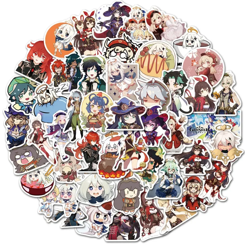 10/30/50 шт. Новинка сделай сам противоударные наклейки Genshin мультяшная креативная