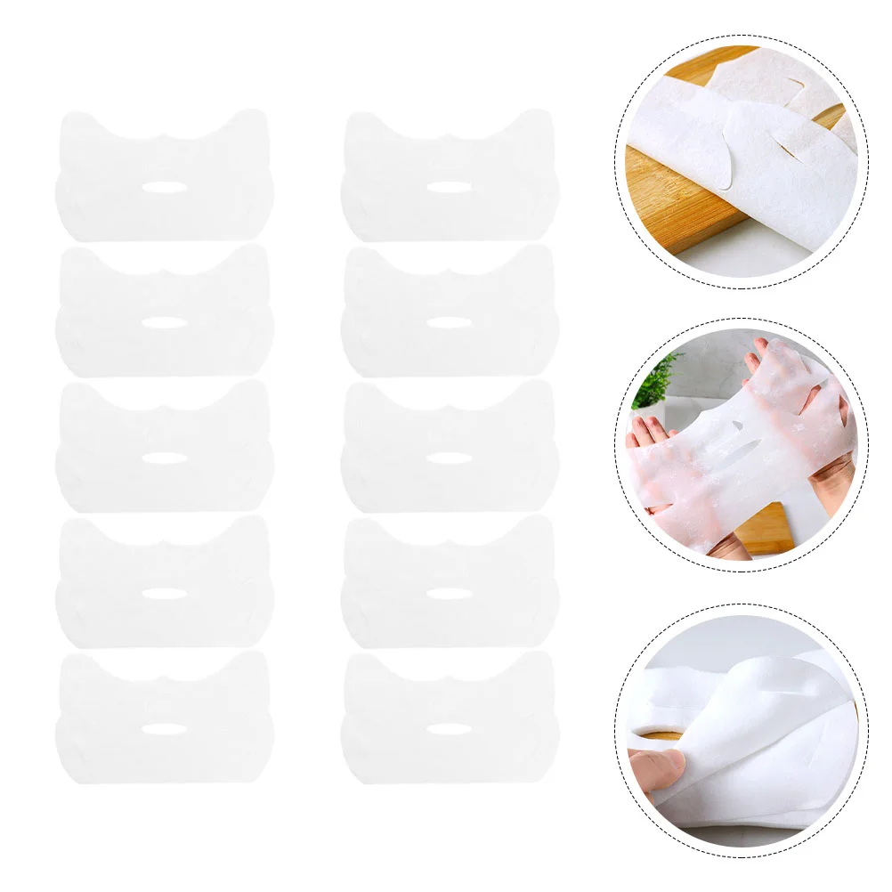 

10pcs Disposable Facial Mask Cotton Half Facial Mask Sheets for Women