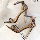 Туфли BIGTREE женские с заклепками, высокий каблук-лодочки, открытый каблук-Шпилька 11 см, пикантная обувь для вечерние, Римский стиль