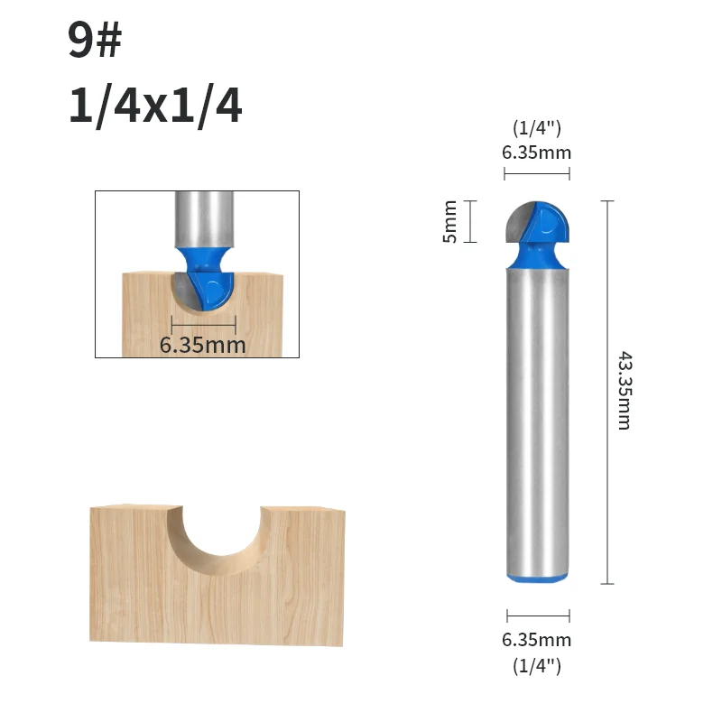 YUSUN 6 мм 6,35 мм хвостовик синий бухта коробка фреза деревообрабатывающая фреза для дерева фреза торцевая фреза твердосплавная фреза концевая фреза