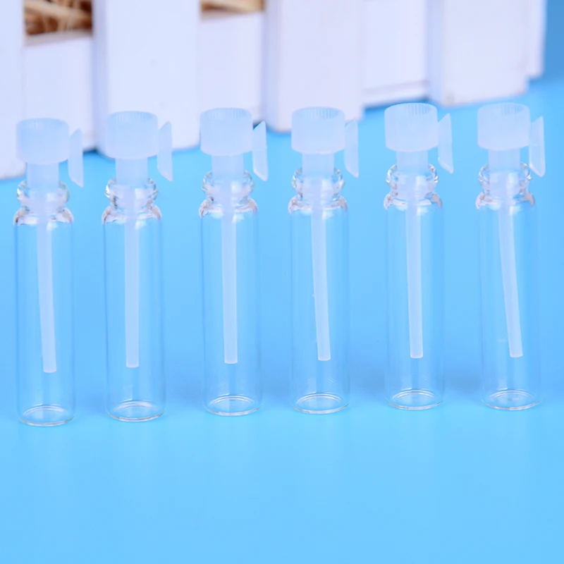 

10/50PCS 1ml Mini Glass Perfume Sample Vials Bottle Empty Laboratory Liquid Fragrance Test Tube Trial Portable Reffiable Bottles