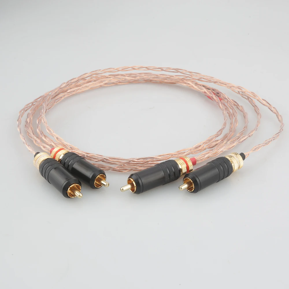 

Audiocrast New 3TC Pure Copper Analogue RCA Cable Super Soft RCA TO RCA Interconnect Cable HIFI Phono For DAC DVD Amplifier