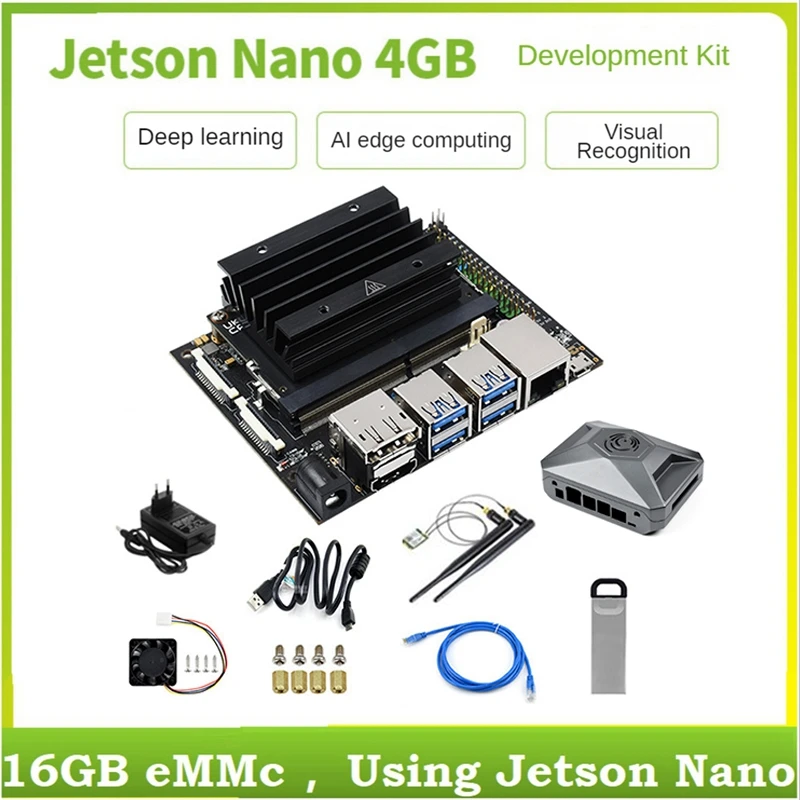 

For Jetson Nano 4GB Developer Kit Intelligence Development Board Kit With Jetson Nano Module+Aluminum Case