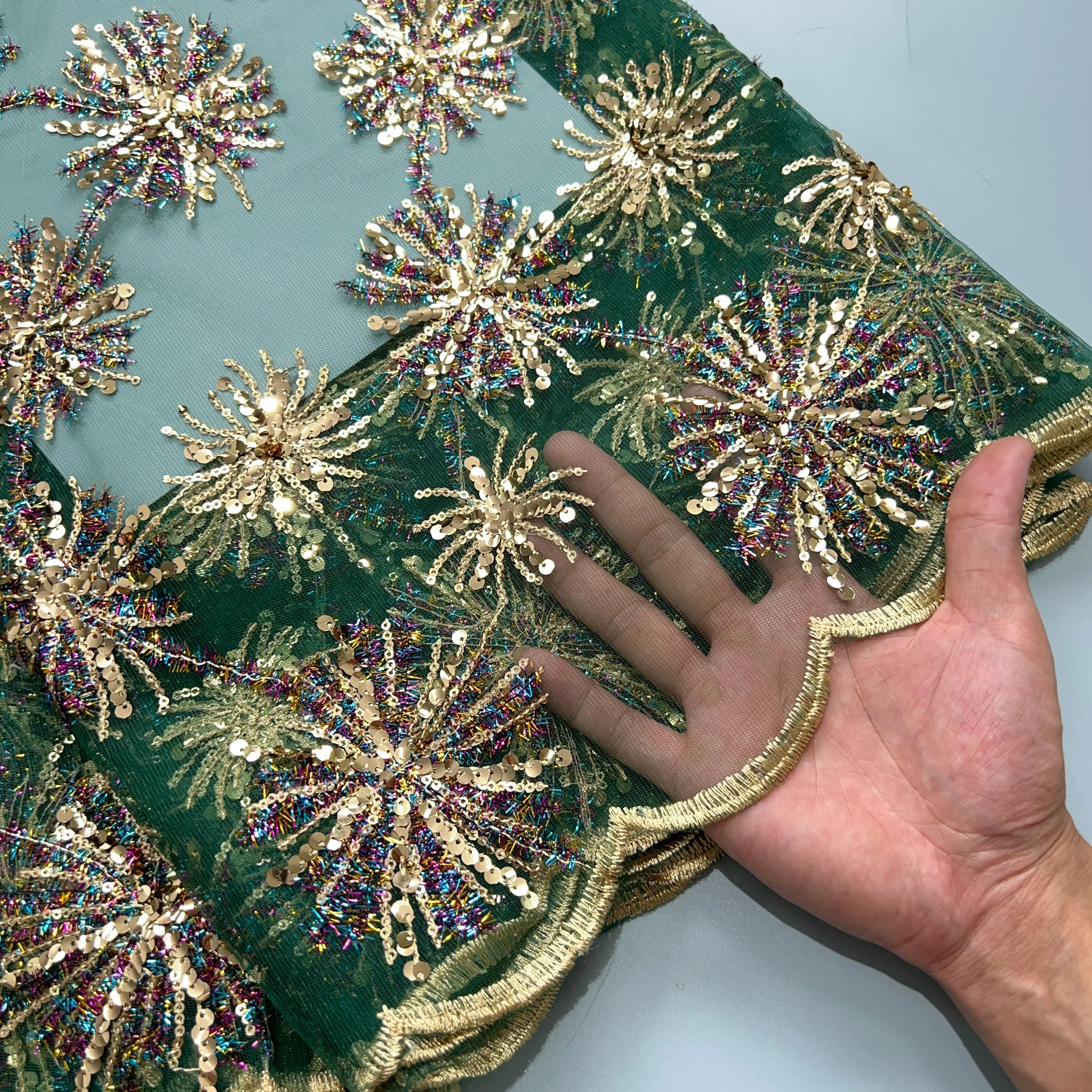 Kalume Высококачественная африканская нигерийская кружевная ткань с красными