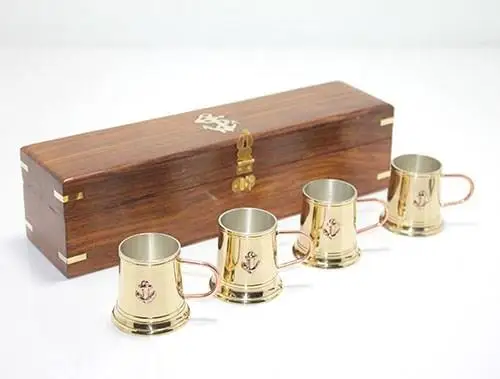 

Деревянная коробка 4 'lü Shot Cup, латунный декоративный подарок