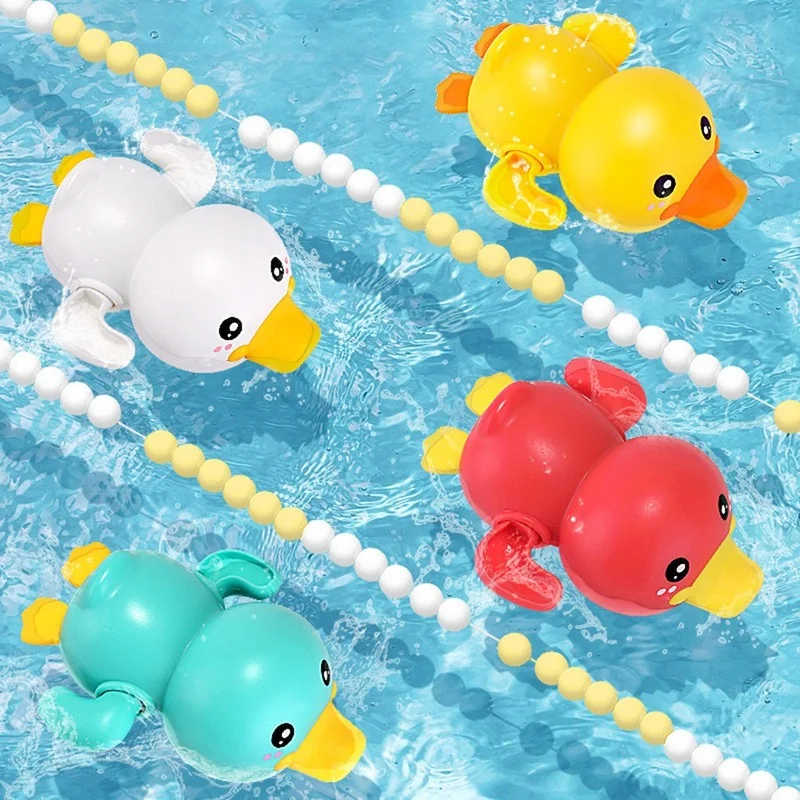 Summer Bathroom Bath Shower Baby Clockwork Swimming Children Play Water Cute Little Duck Bathing Bathtub Toys For Kid Gifts