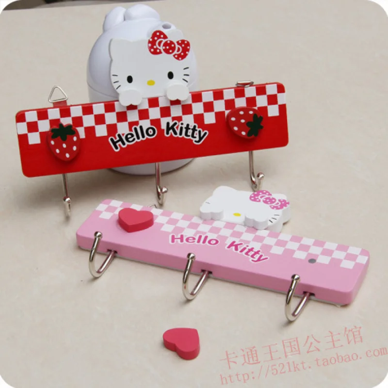 

New Kawaii Sanrios Hook Cute Hellow Kittys Cartoon Punch Free Viscose Bathroom Kitchen Hook Toys for Girls Gifts