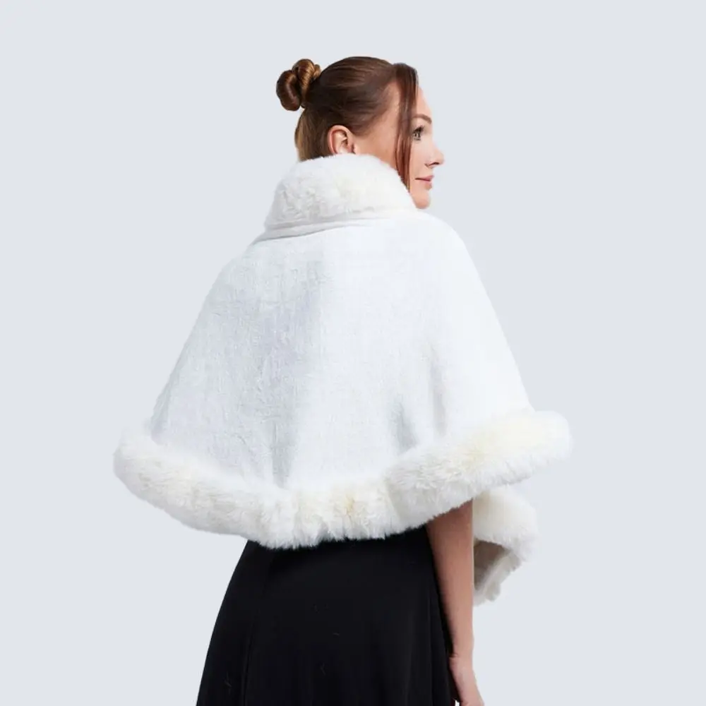 Модная зимняя теплая плюшевая шаль утепленная с рукавами воротник из