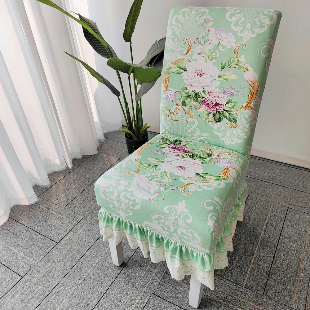 Чехол на стул с цветочным принтом эластичный Бархатный сиденье для украшения