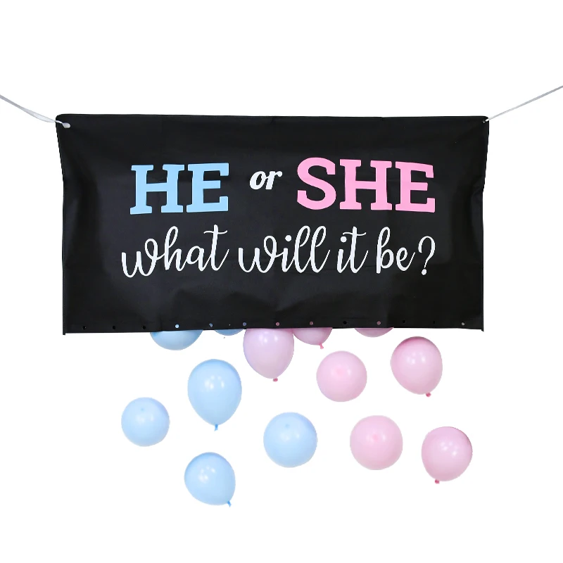 

He or She Gender Reveal Balloon Drop Bag What Will It Be Pink Blue Ball Baby Shower Gender Reveal Party Decoration Supplies Prop