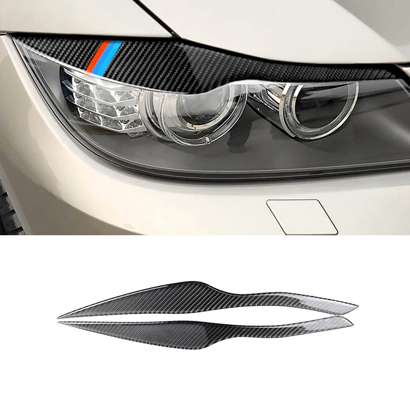 

2 шт., Налобные фары из углеродного волокна для BMW 3 серии E90 2005 - 2008 2009 2010 2011 2012