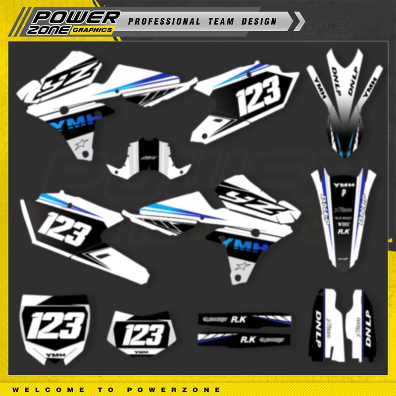 PowerZone пользовательские графические фоны для команды наклейки комплект YAMAHA 14-18