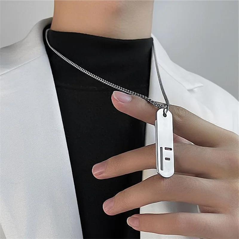 

Titanium Steel Name Letter Necklace Pendant English Letter Necklace Lovers Concise Easy Matching Accessory Minority Gift