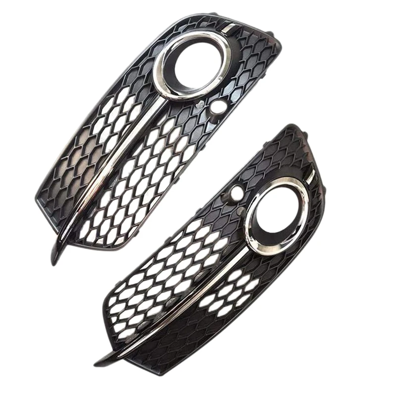 

Front Bumper Fog Lamp Grille Fog Light Honeycomb Cover For Q5 S-Line SQ5 Sport 2014-2017