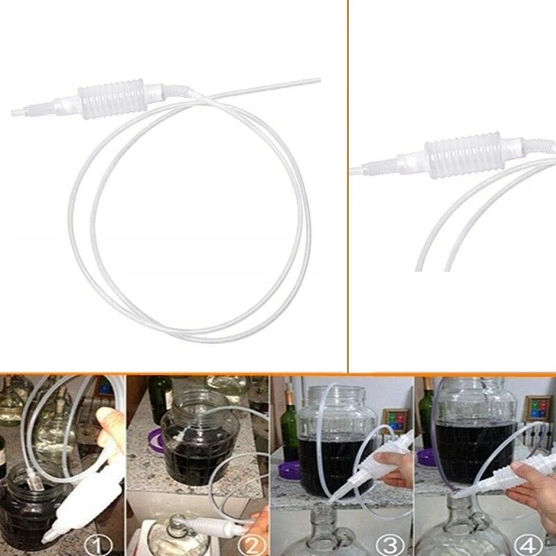 

2X 2 Meter Syphon Tube Hand Fuel Pump Gasoline Siphon Hose Gas Oil Water Fuel Transfer Siphon Pump