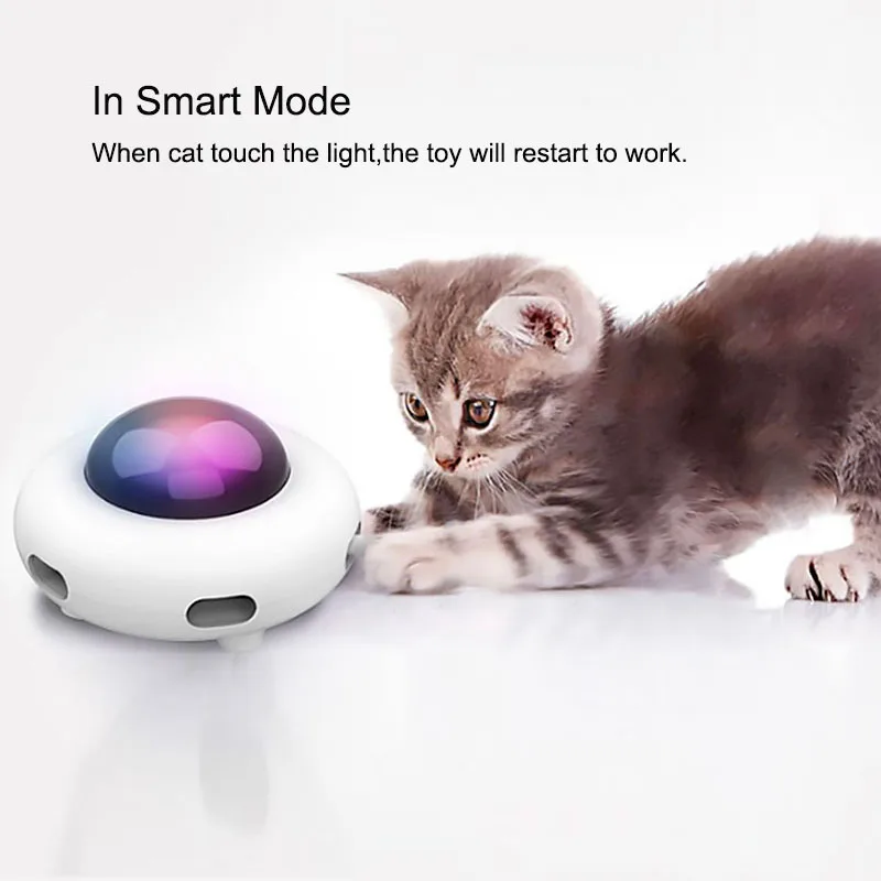 

Automatic Feather Teaser Cat Toys Random Interactive Electric Crazy Toys For Kittens Cat Intelligent Toy Automatic Steering Led