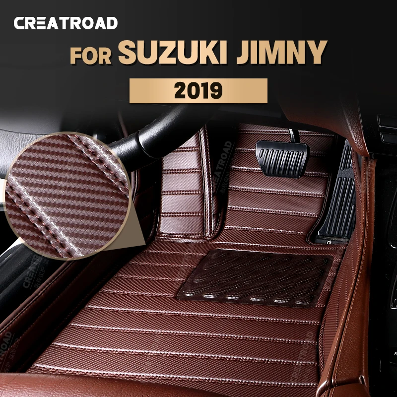 

Напольные коврики из углеродного волокна на заказ для Suzuki Jimny, коврик с крышкой на 2019 футов, аксессуары для интерьера автомобиля