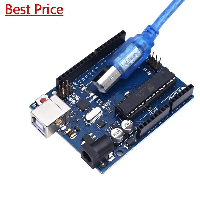 

20 шт./лот для официальной коробки UNO R3 ATMEGA16U2 + чип MEGA328P для Arduino UNO R3 макетная плата + USB кабель