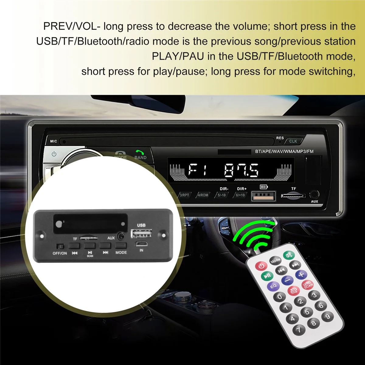 2x25 Вт 50 усилитель MP3 плеер декодер плата 5 В-12 в Bluetooth 0 автомобильный FM радиомодуль