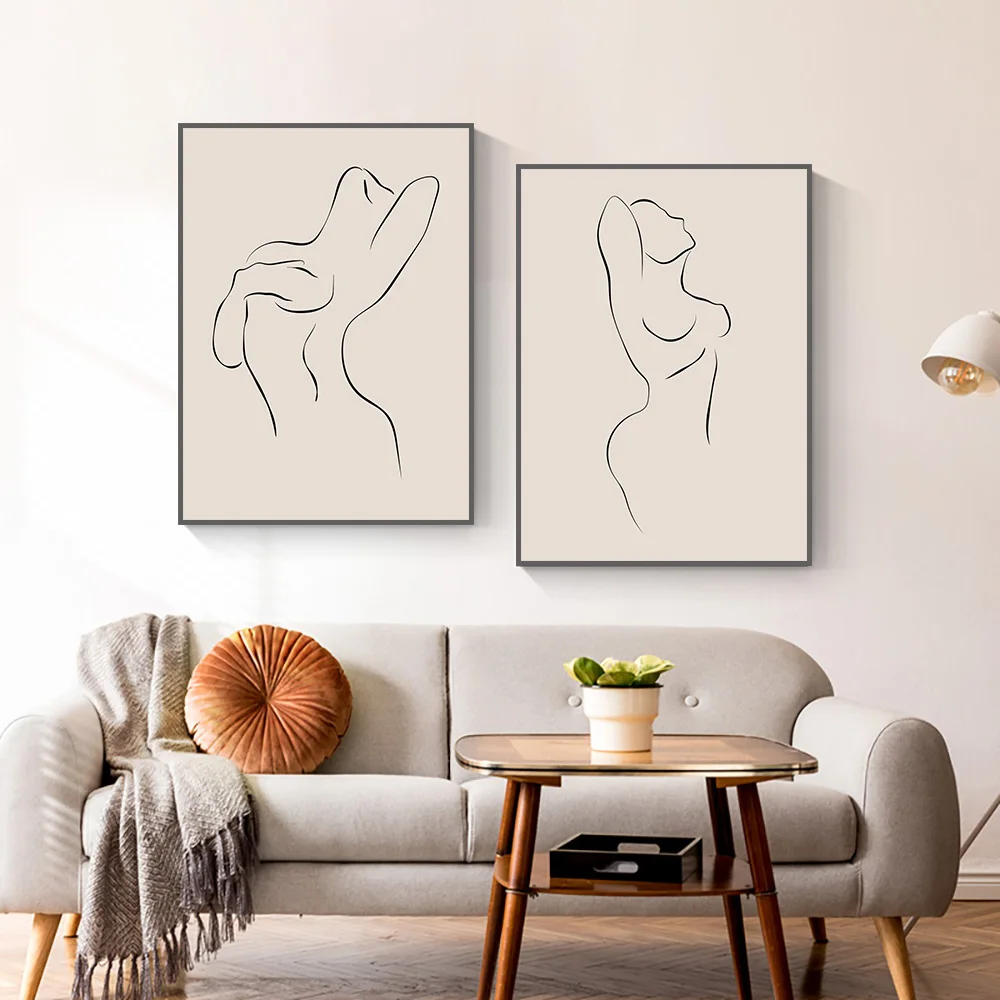 

Abstract Line Woman Canvas Poster Nordic Minimalist Style Decoration Painting Bedroom Wall Art Mural Modern Home Decor Aesthetic
